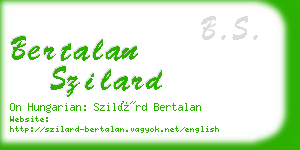 bertalan szilard business card